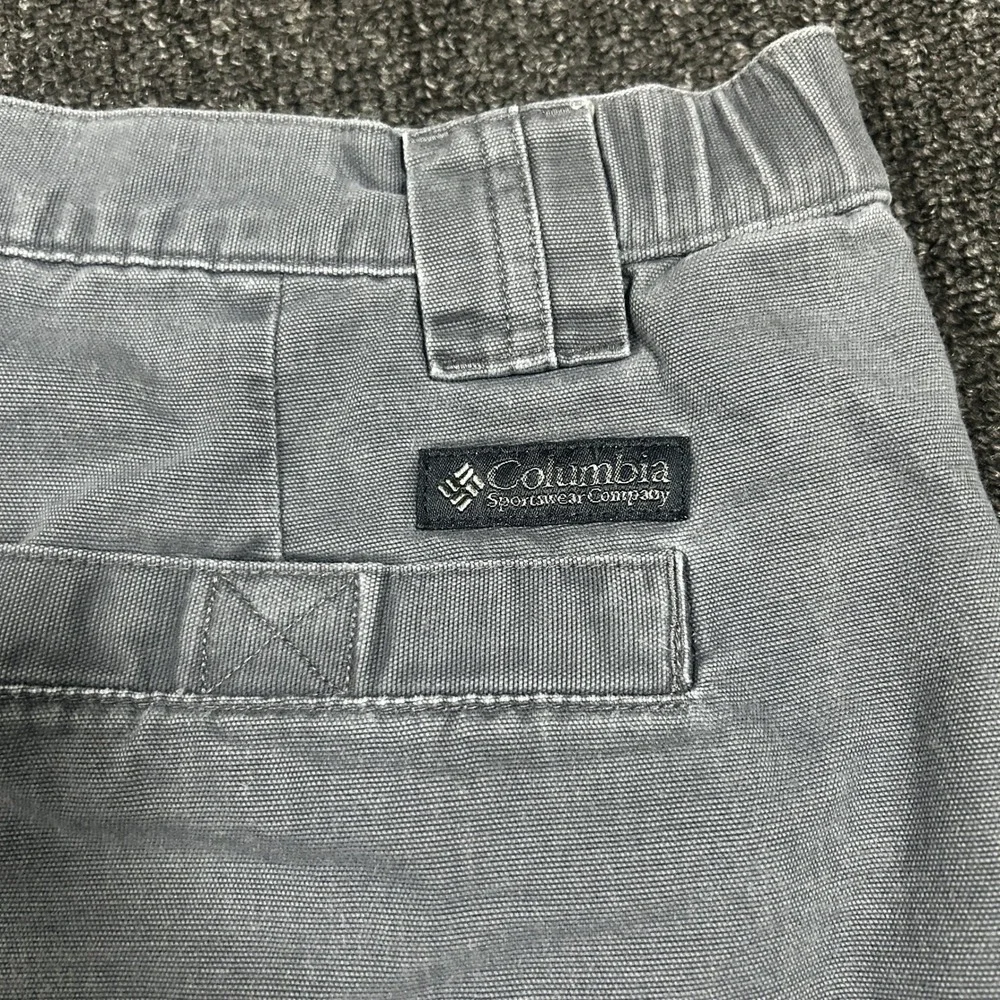 Columbia Cargo Shorts Mens Large Grey Excellent Cotton Canvas 7
